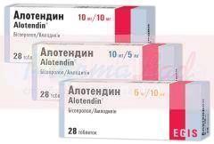 АЛОТЕНДИН (бисопролол + амлодипин) / ALOTENDIN (bisoprolol + amlodipine)